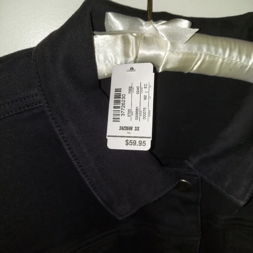 CJ Banks Black Denim Jacket - Picture 3 of 4